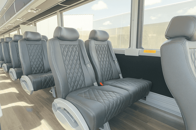 interior of Cherry Hill Coach Bus Service charter bus