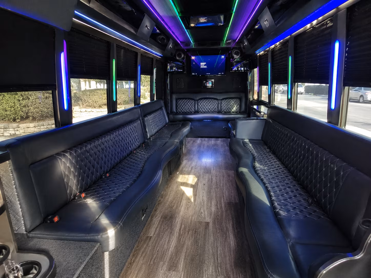 cherry hill 15 passenger party bus interior
