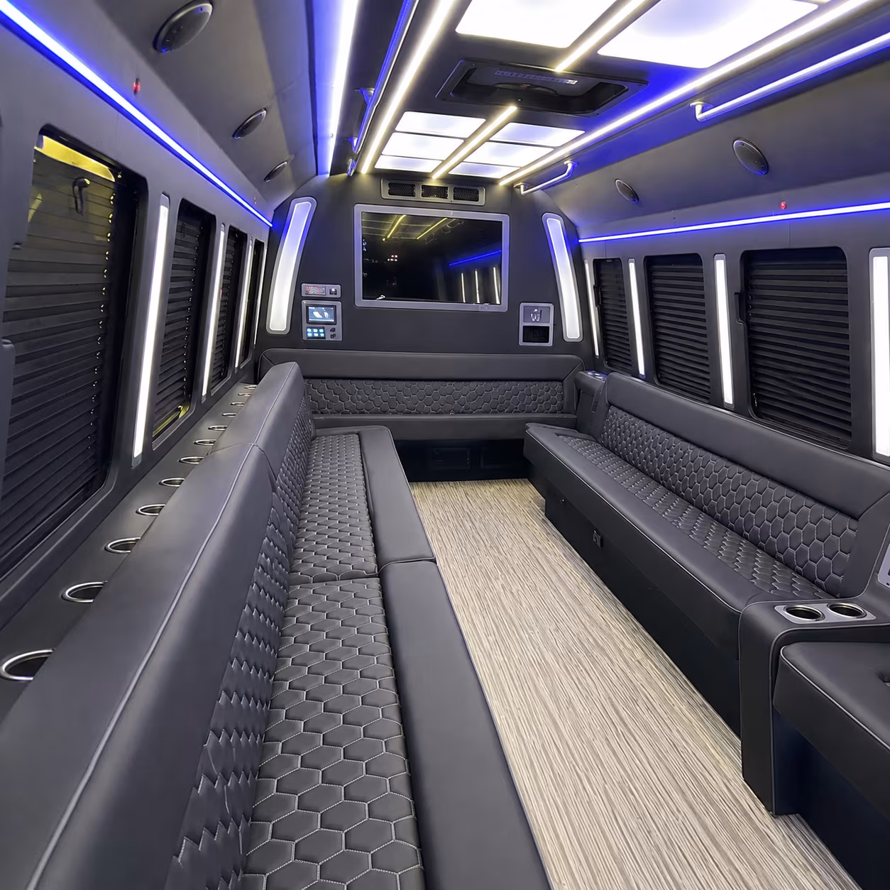 cherry hill 40 passenger party bus inside